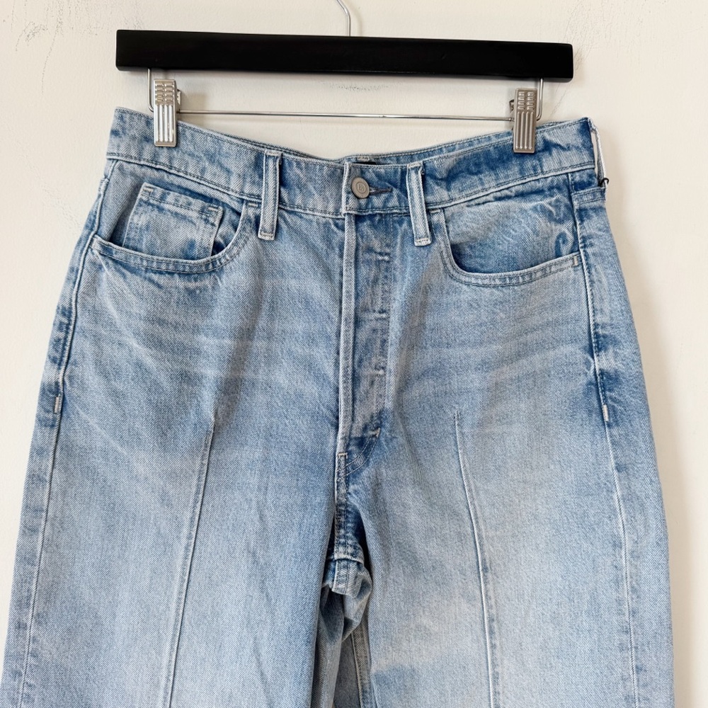 NWT BANANA REPUBLIC THE PINTUCK JEAN Wide High Rise in Light Wash 29 - Picture 7 of 12